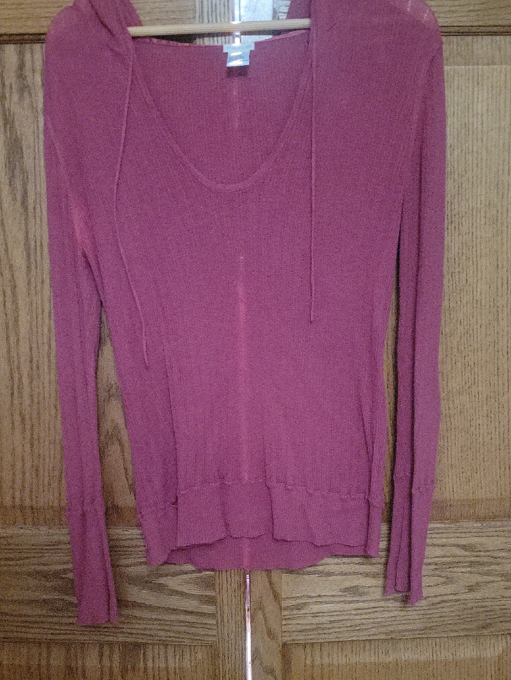 Maurices Long Sleeve Scoop Neck Top in Rose Pink